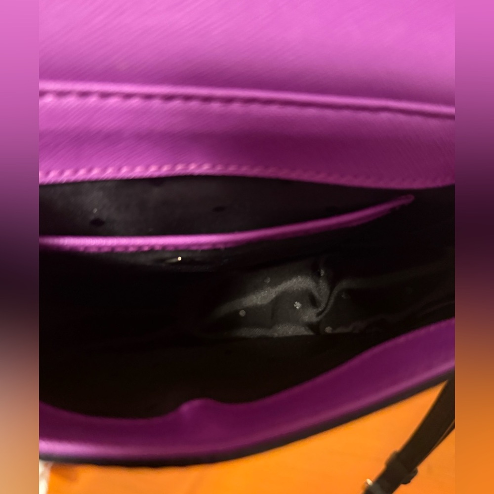 kate spade Purple Glitter Flap Crossbody Bag with Black Strap - Picture 12 of 15